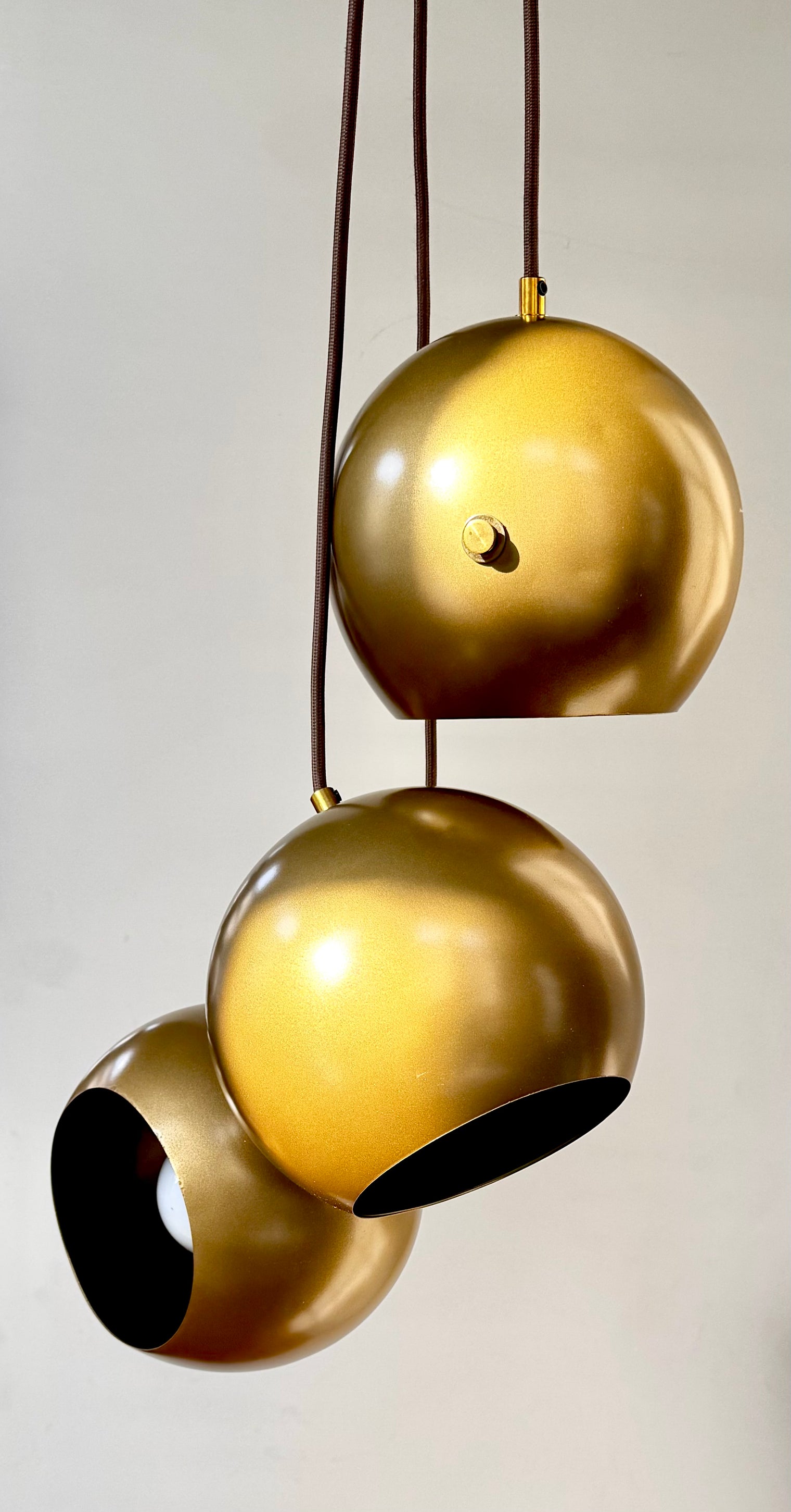 Vintage Brass Orb Chandelier