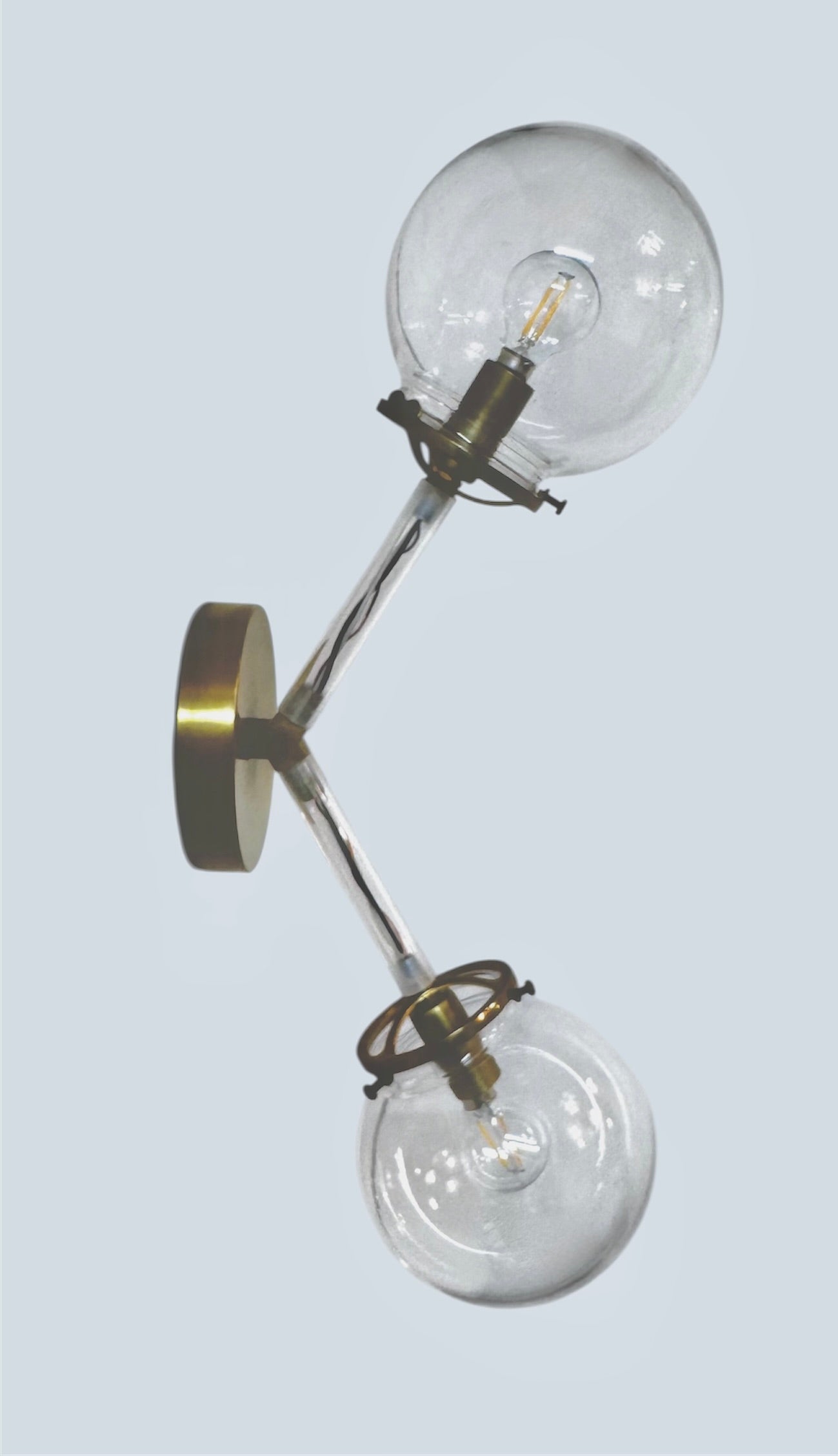 Duet Acrylic and Brass Sconce