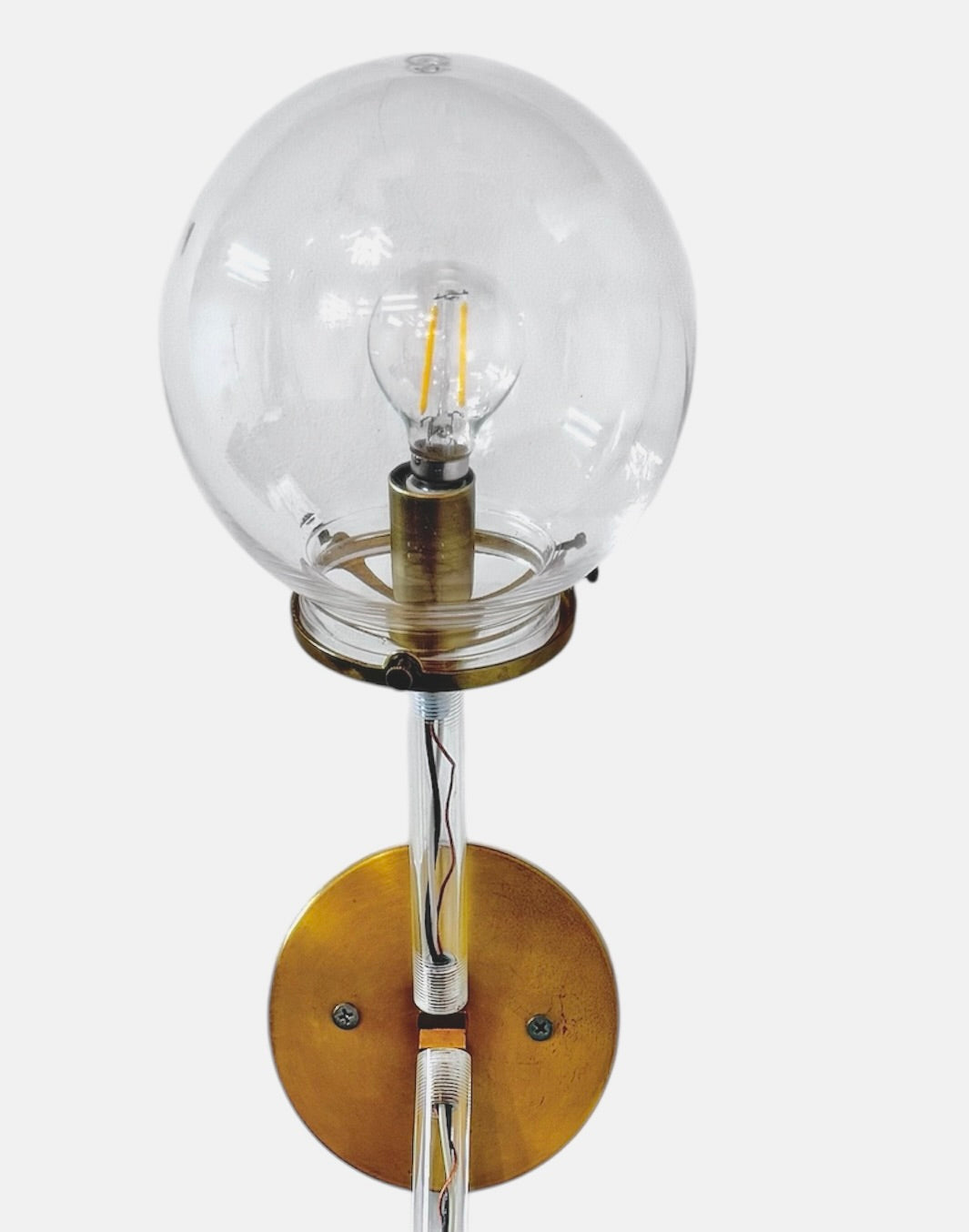 Duet Acrylic and Brass Sconce