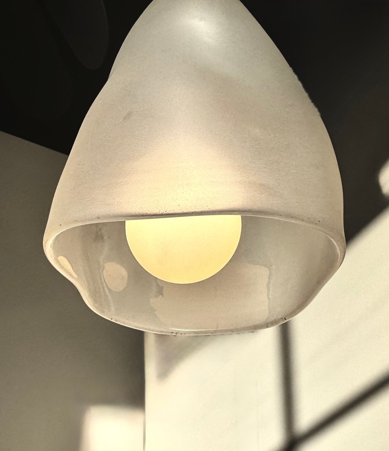 Frosted Hand Blown Glass Pendant