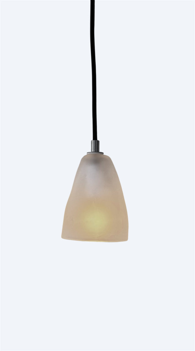 Frosted Hand Blown Glass Pendant