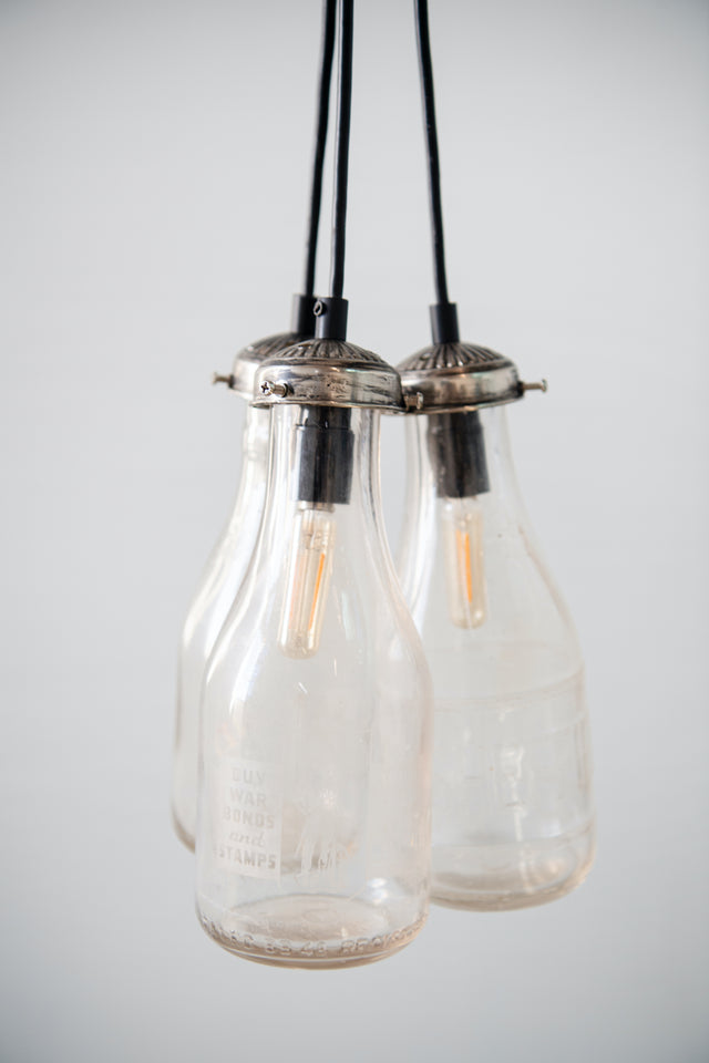 3 Cluster Vintage Milk Bottle Pendant