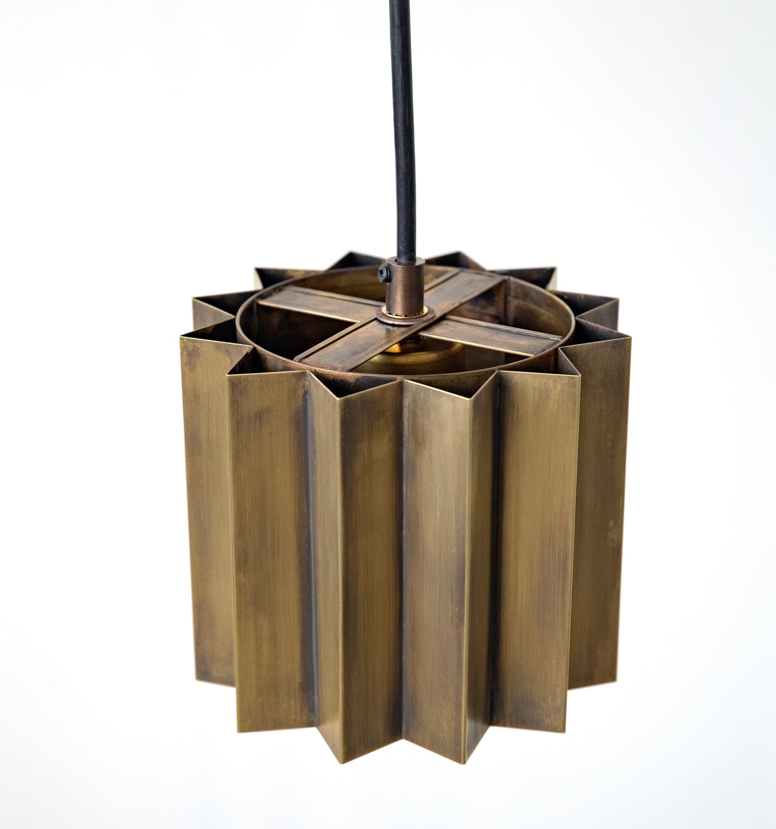 Pleated Brass Pendant