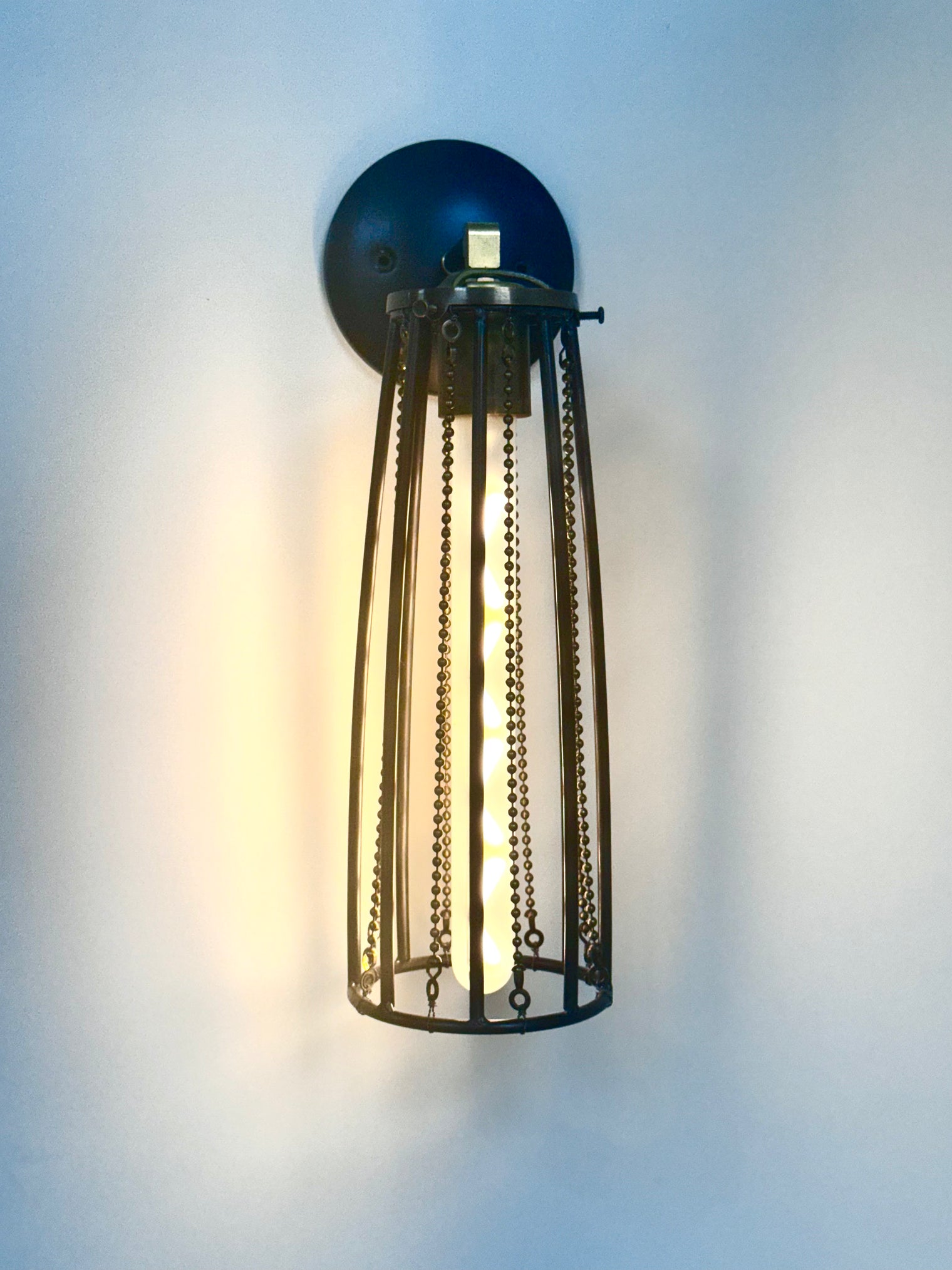 Brass Beaded Sconce