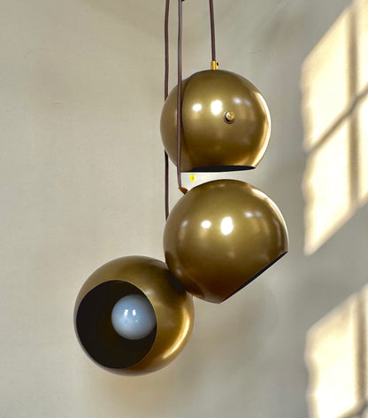Vintage Brass Orb Chandelier