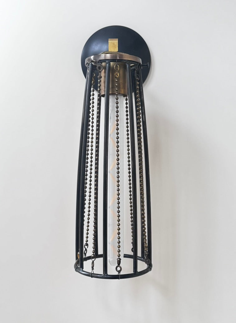 Brass Beaded Sconce