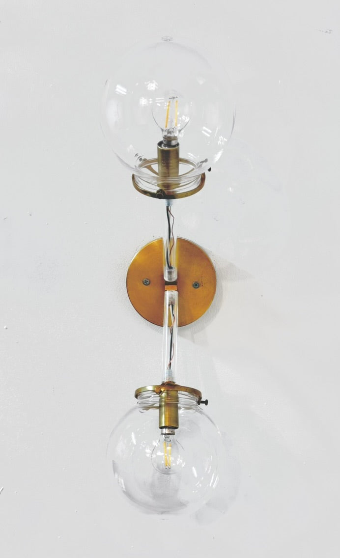 Duet Acrylic and Brass Sconce