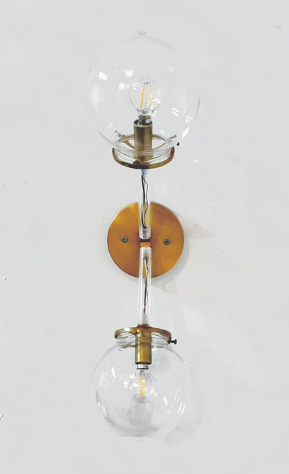 Duet Acrylic and Brass Sconce