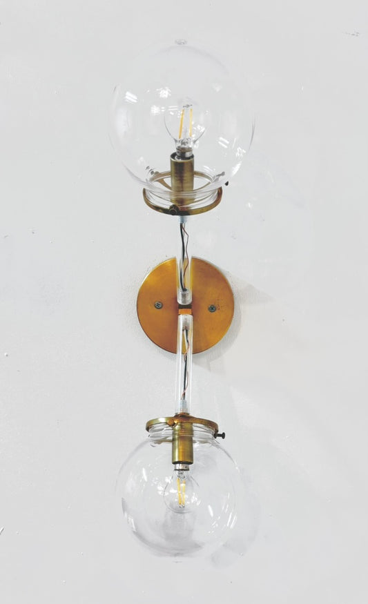 Duet Acrylic and Brass Sconce