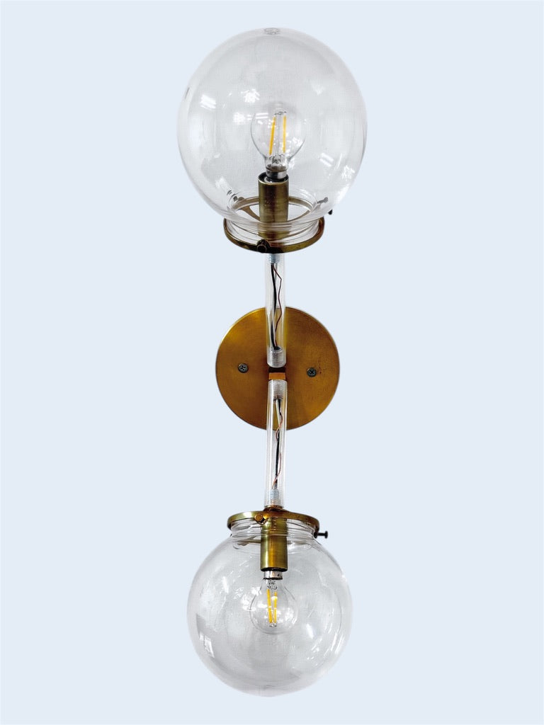Duet Acrylic and Brass Sconce
