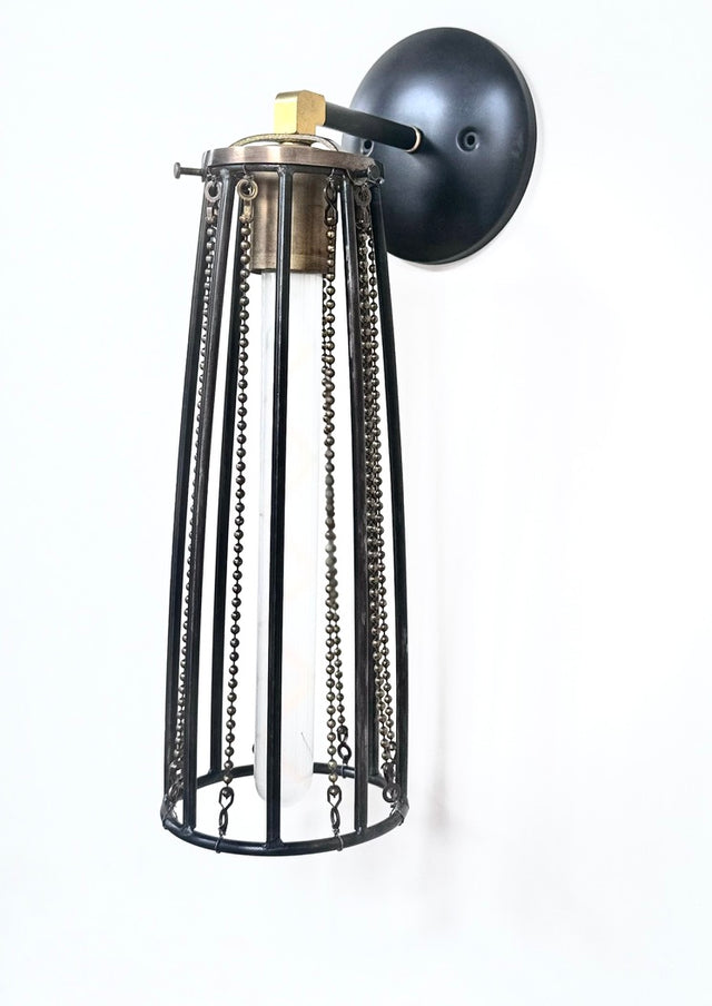 Brass Beaded Sconce