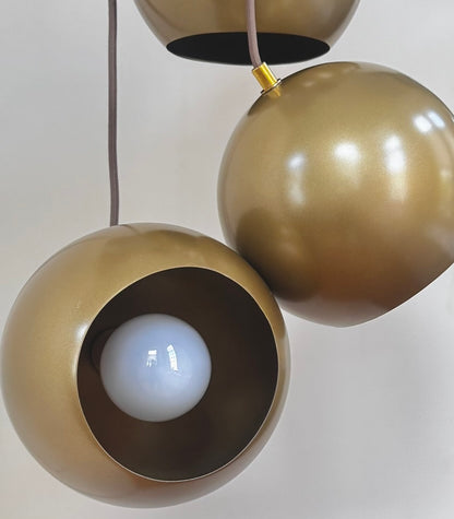 Vintage Brass Orb Chandelier