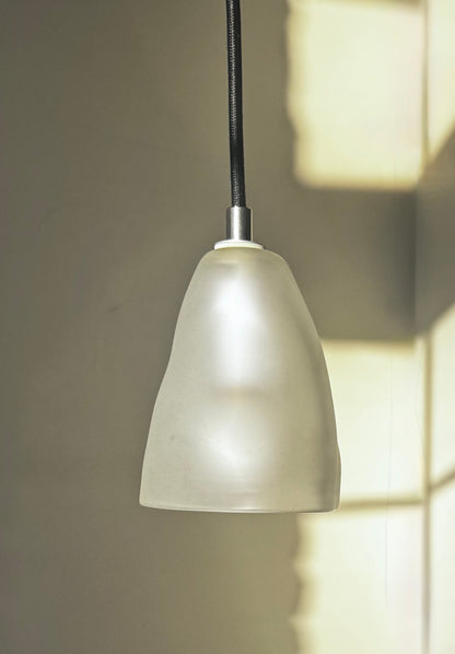 Frosted Hand Blown Glass Pendant