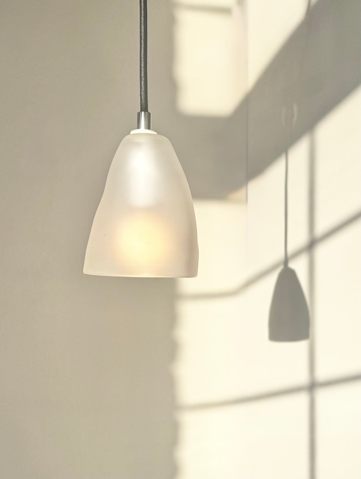 Frosted Hand Blown Glass Pendant