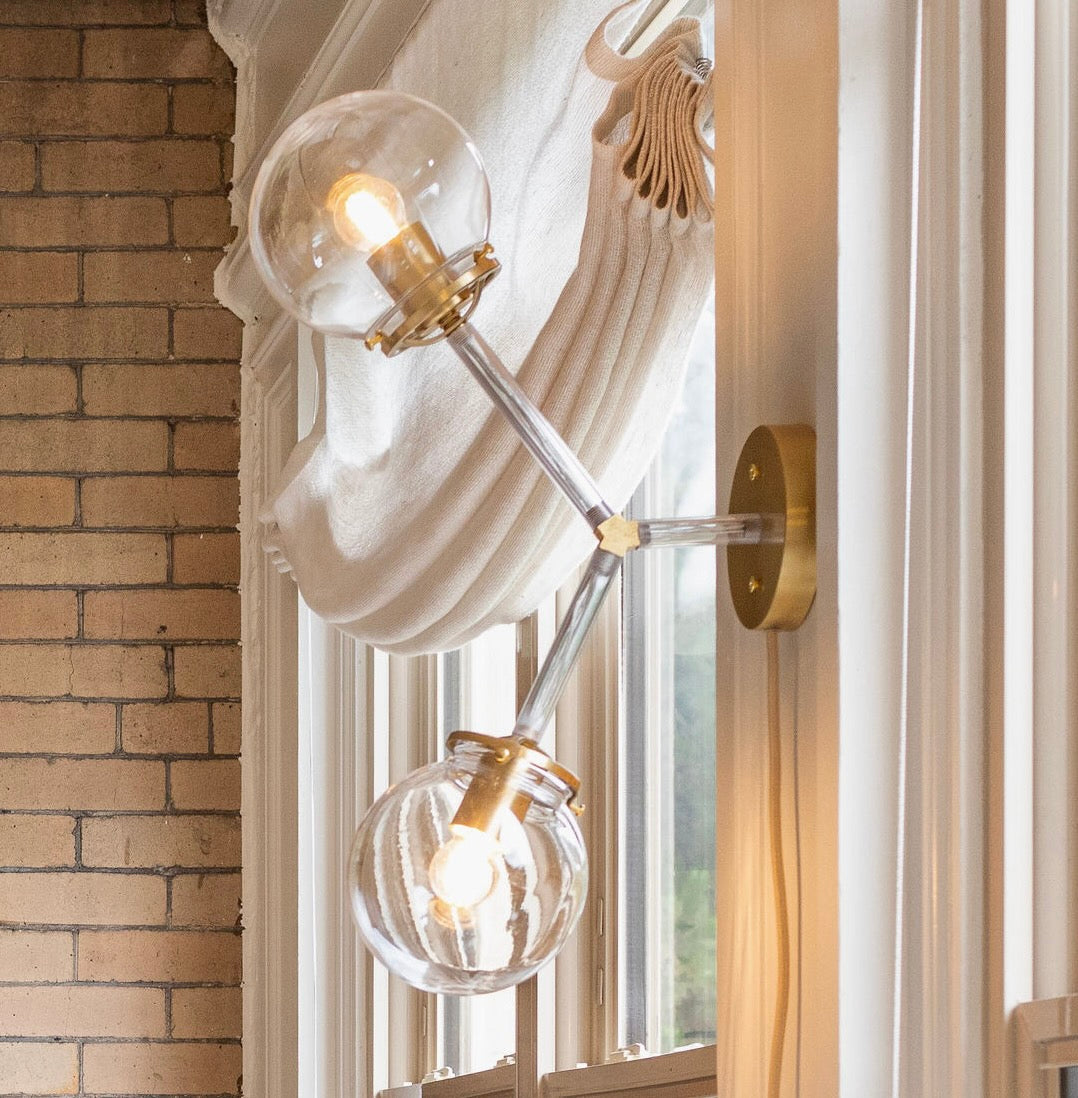 Duet Acrylic and Brass Sconce