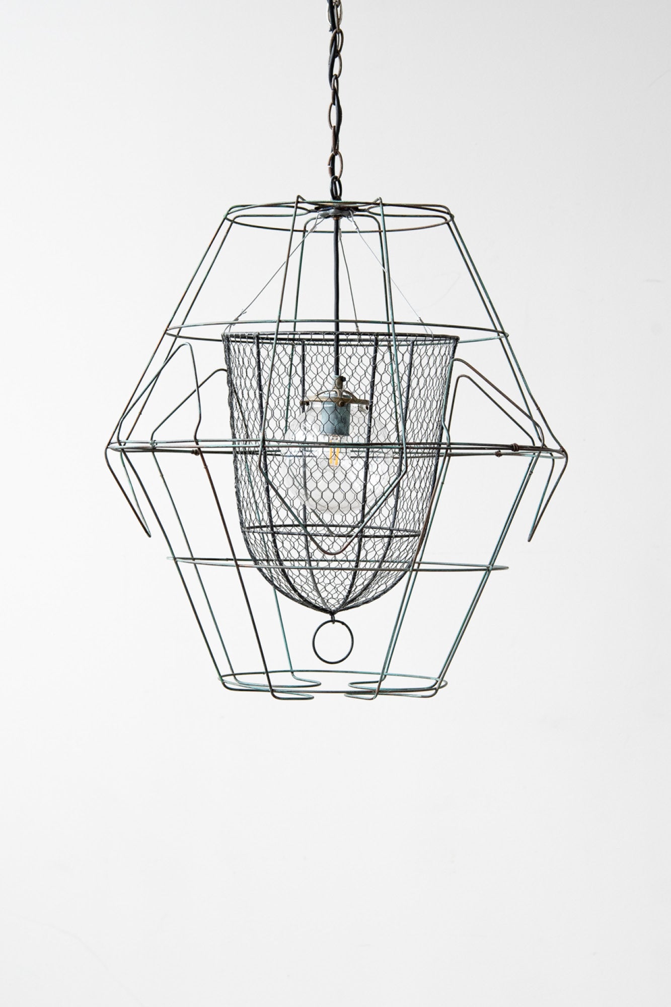 Coastal Wire Basket Chandelier