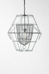 Coastal Wire Basket Chandelier