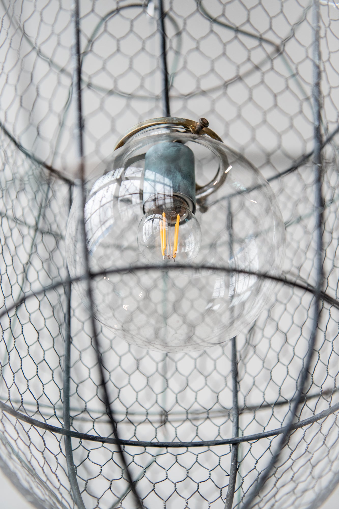 Coastal Wire Basket Chandelier