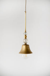 Bellamy - Hanging Brass Pendant with Glass Accents