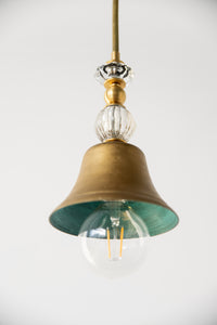 Bellamy - Hanging Brass Pendant with Glass Accents