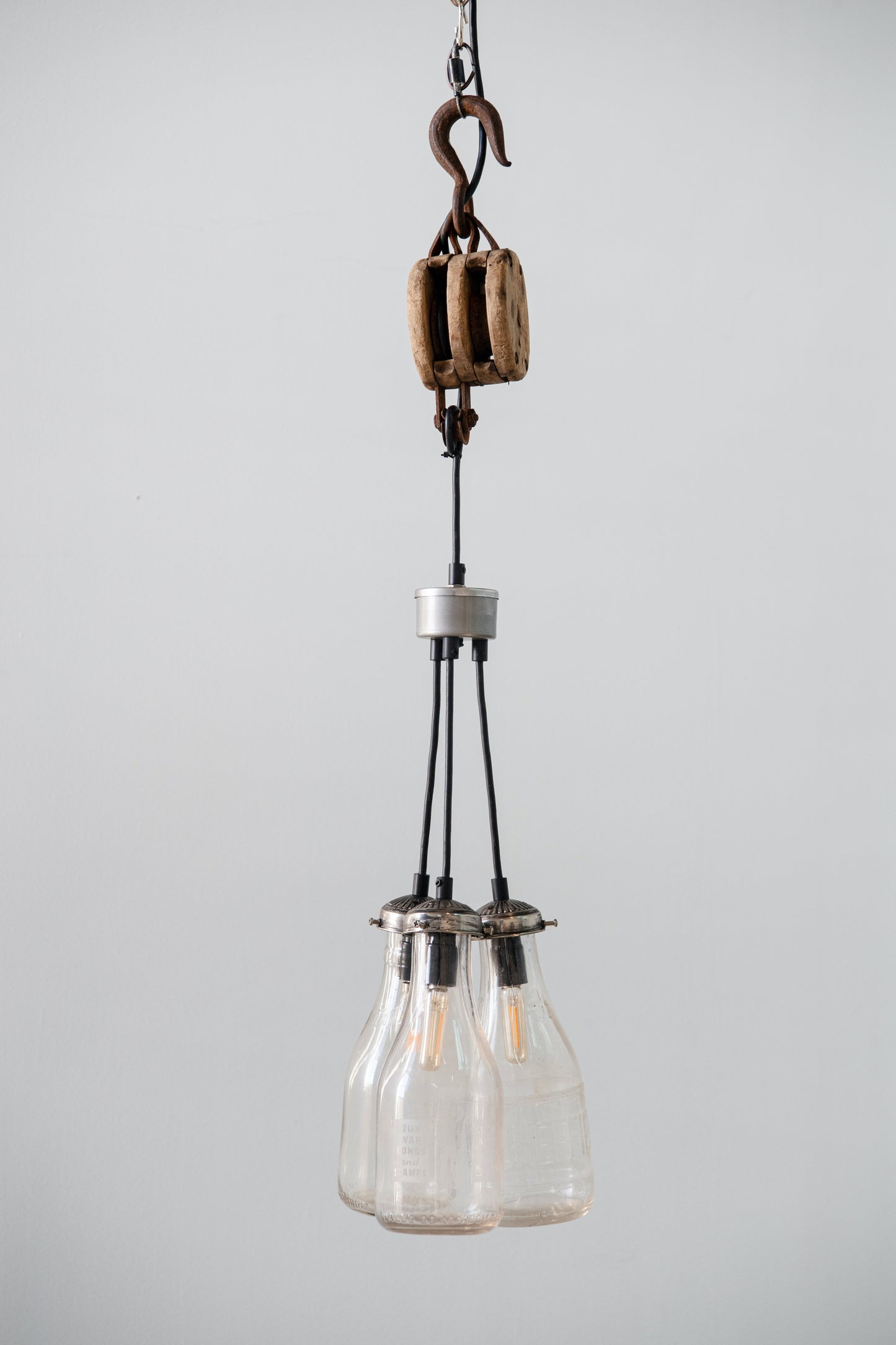 3 Cluster Vintage Milk Bottle Pendant